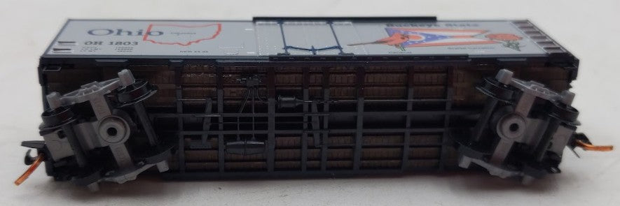 Micro-Trains 02100389 N Scale Ohio State Car 40' Standard Plug Door Boxcar #1803 LN/Box