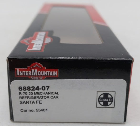 InterMountain 68824-07 N Scale Santa Fe R70-20 Mechanical Reefer Car #55401 LN/Box