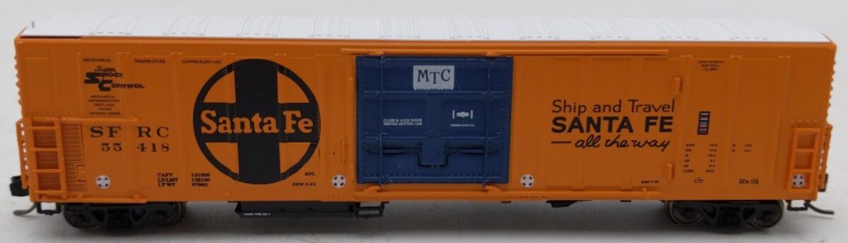InterMountain 68824-08 N Scale Santa Fe R70-20 Mechanical Reefer Car #55418 EX/Box
