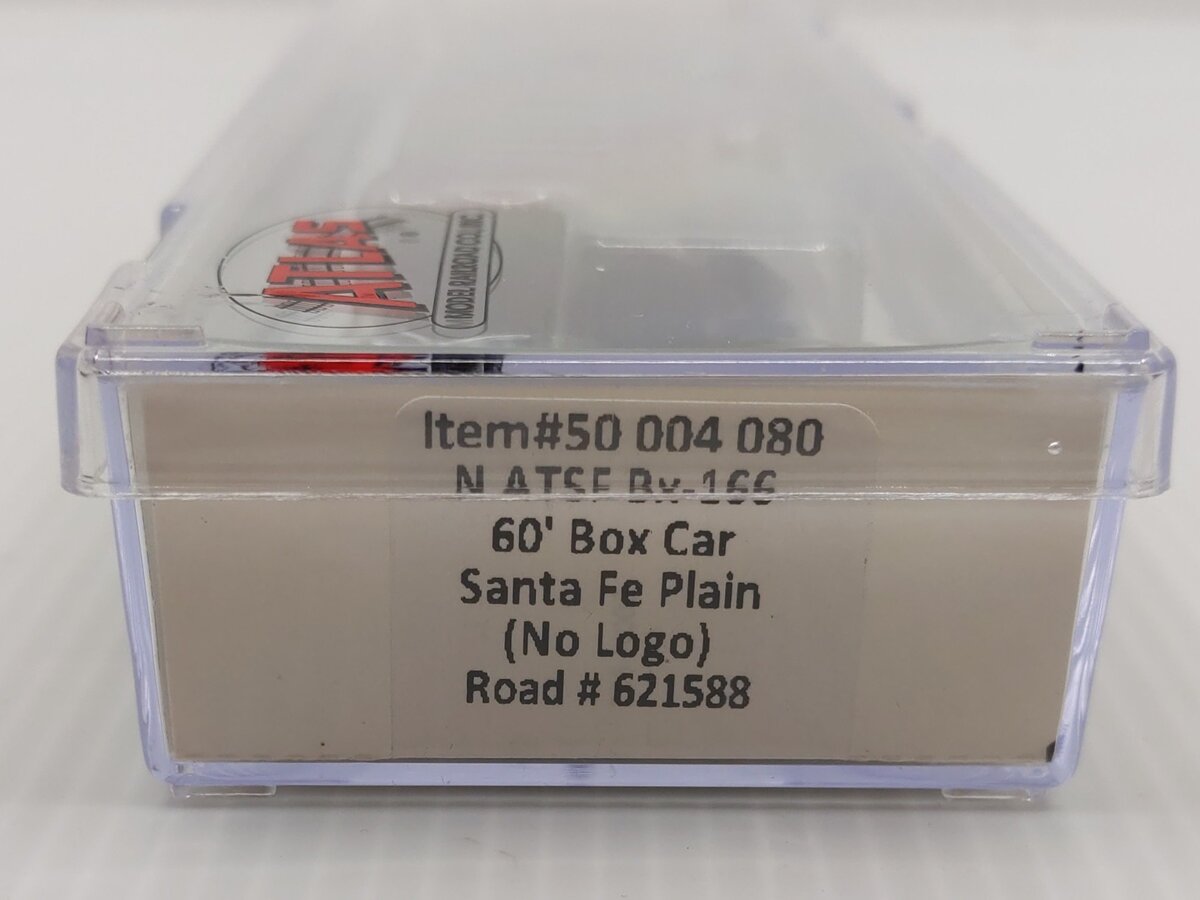 Atlas 50004080 N Santa Fe Plain (No Logo) BX-166 60' Box Car #621588 LN/Box