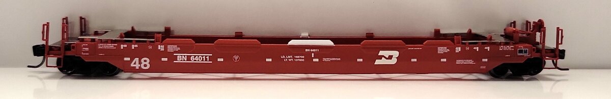 Athearn 23141 N Scale Burlington Northern 48' Husky Stack Well Car #64011 LN/Box