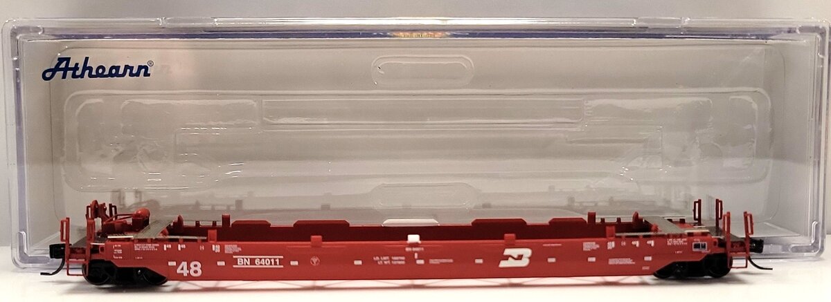 Athearn 23141 N Scale Burlington Northern 48' Husky Stack Well Car #64011 LN/Box