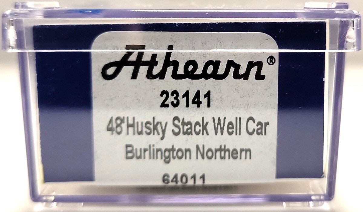 Athearn 23141 N Scale Burlington Northern 48' Husky Stack Well Car #64011 LN/Box