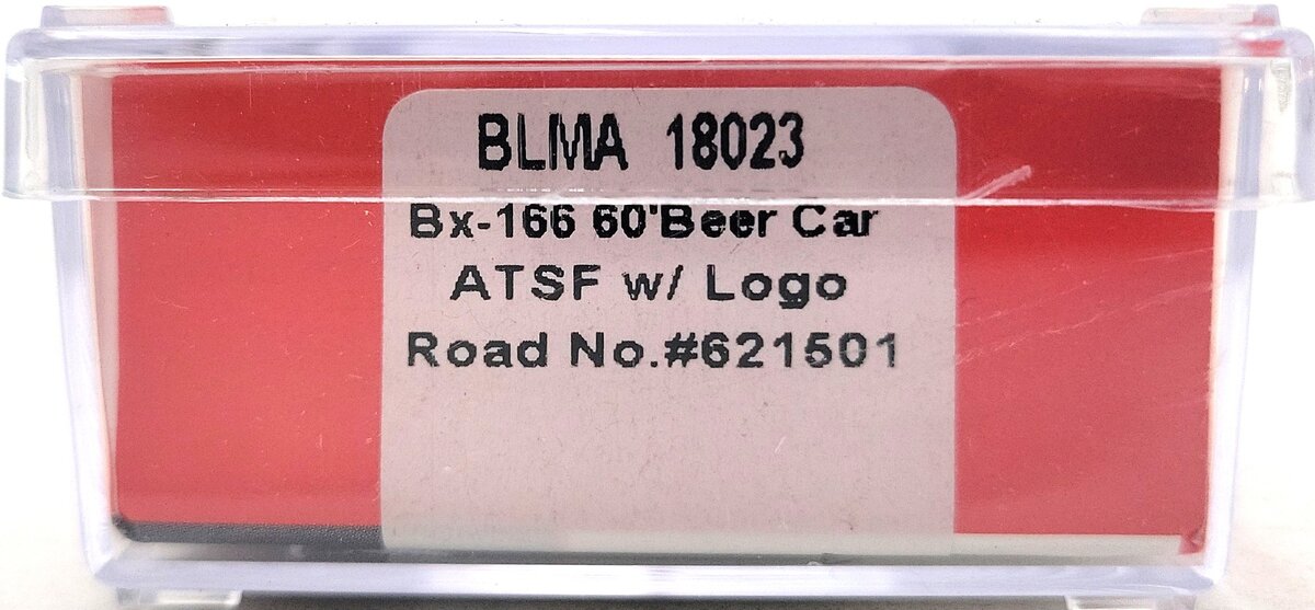BLMA Models 18023 N Santa Fe Bx-166 60' Double Door Boxcar w/Logo #621501 LN/Box