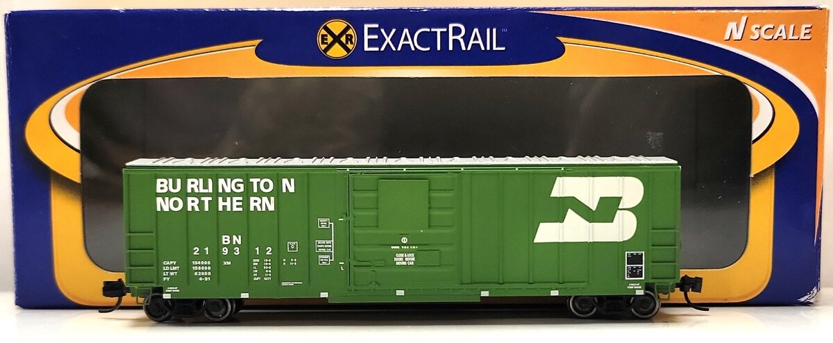 ExactRail EN-51301-2 N Burlington Northern Evans 5277 Single Door Boxcar #219312 LN/Box
