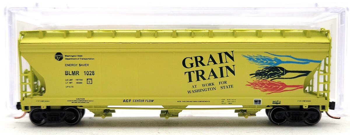 InterMountain N1069I N Scale W.S.D.O.T "Grain Train" 3-Bay Covered Hopper #1028 LN/Box