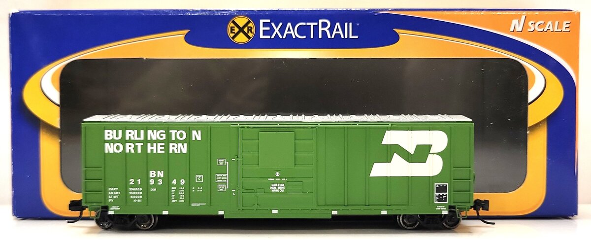 ExactRail EN-51301-4 N Burlington Northern Evans 5277 Single Door Boxcar #219349 LN/Box