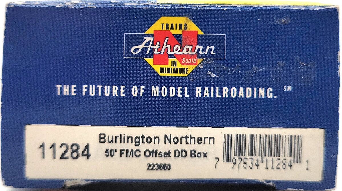 Athearn 11284 N Scale BN 50' FMC Offset Double Door Boxcar #223665 LN/Box
