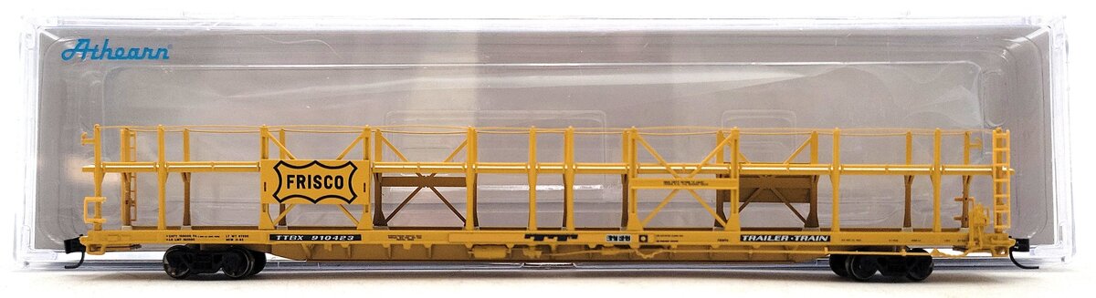 Athearn 15035 N Scale Frisco/TTBX F89-F Bi-Level Auto Rack #910423 LN/Box