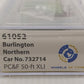 Wheels of Time 61052 N Burlington Northern PC&F 50' 70-Ton Boxcar #732714