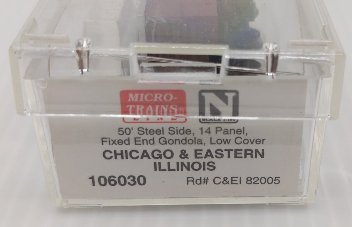 Micro-Trains 10600030 N C&EI 50' 14 Panel Steel Side Gondola w/Cover #82005 LN/Box