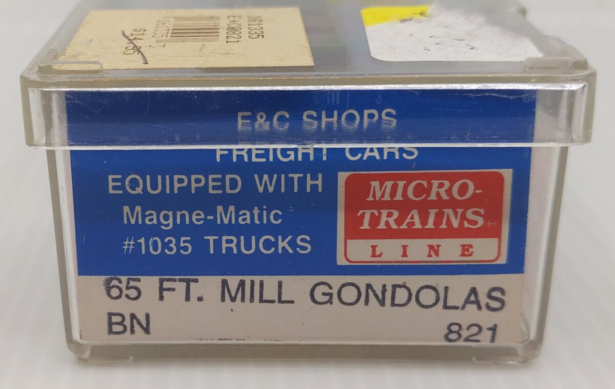 E&C Shops 821 N Scale BN 65' Mill Gondola with Load #589547 LN/Box
