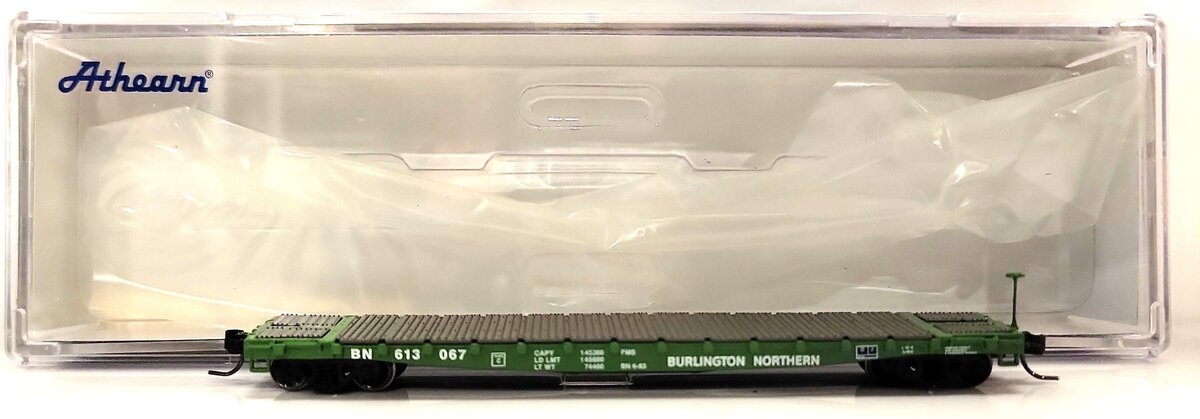 Athearn 24150 N Scale Burlington Northern 53' GSC Flat Car #613067 LN/Box