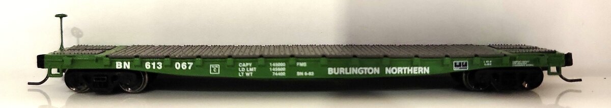 Athearn 24150 N Scale Burlington Northern 53' GSC Flat Car #613067 LN/Box