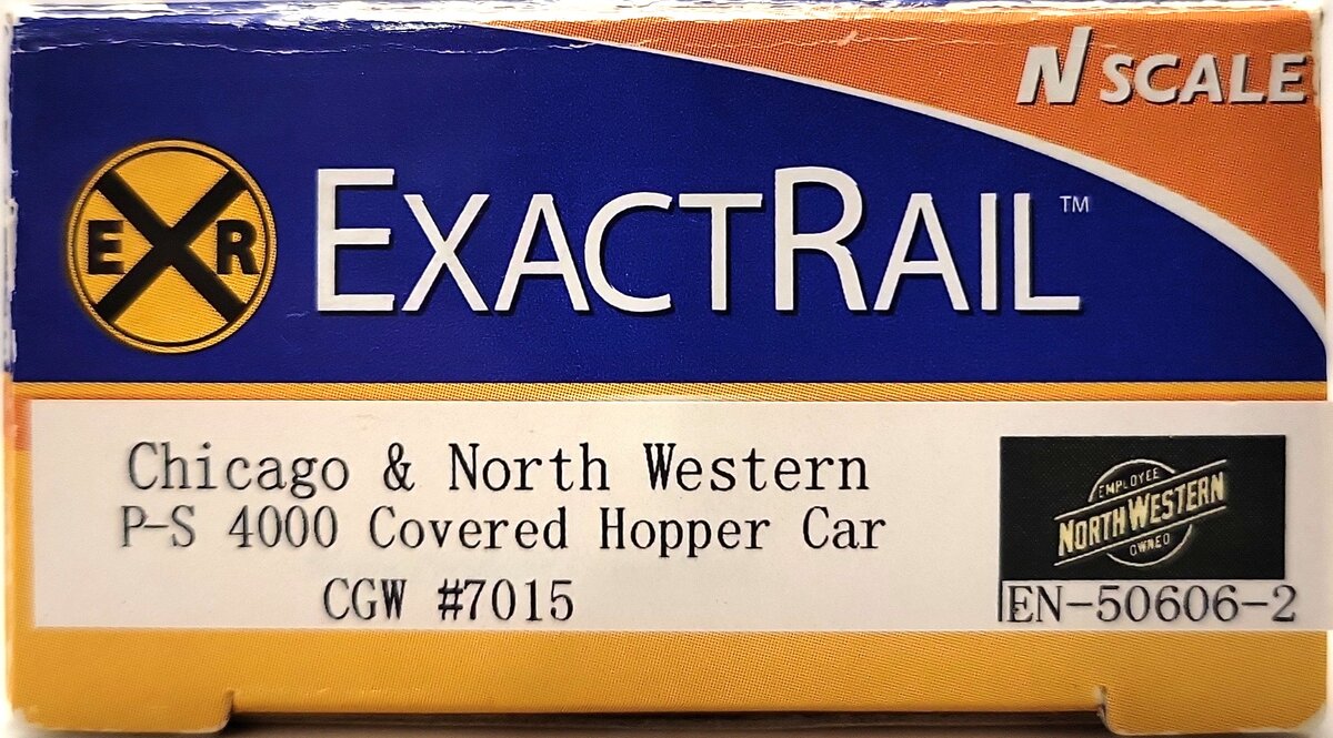 ExactRail EN-50606-2 N Scale Chicago & Northwestern PS 4000 Covered Hopper #7015 LN/Box