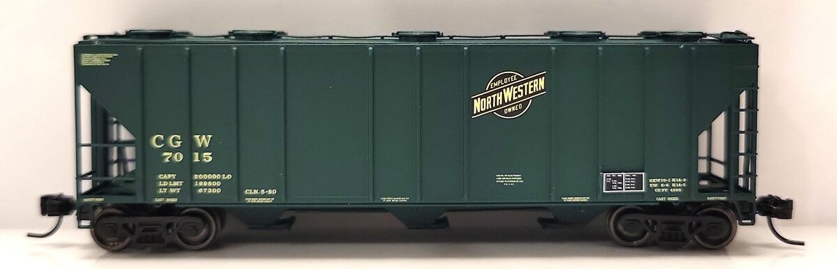 ExactRail EN-50606-2 N Scale Chicago & Northwestern PS 4000 Covered Hopper #7015 LN/Box