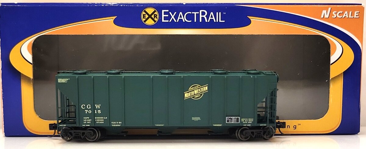 ExactRail EN-50606-2 N Scale Chicago & Northwestern PS 4000 Covered Hopper #7015 LN/Box