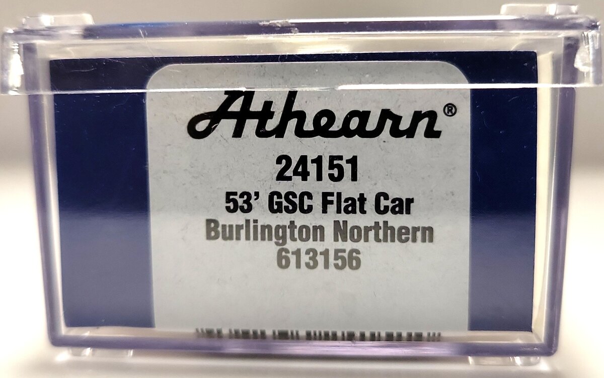 Athearn 24151 N Scale Burlington Northern 53' GSC Flat Car #613156 EX/Box