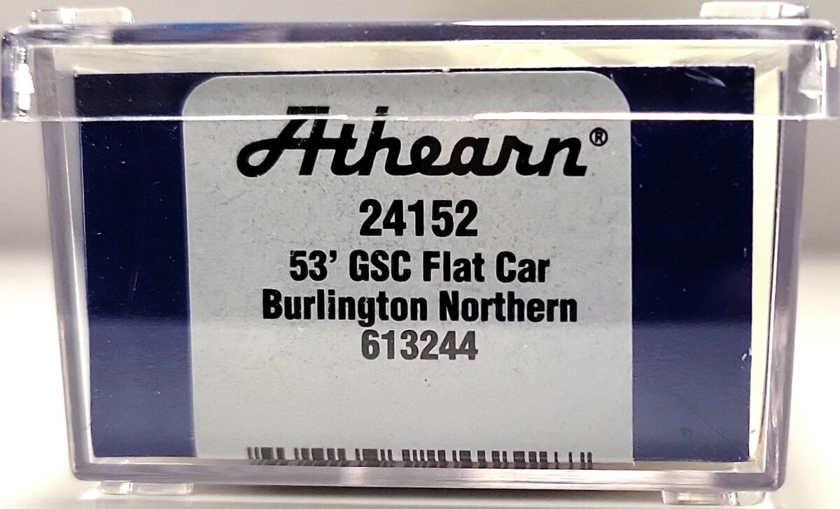Athearn 24152 N Scale Burlington Northern 53' GSC Flat Car #613244 LN/Box
