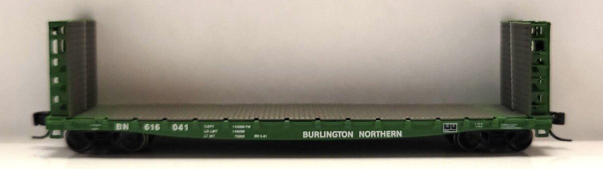 Athearn 24298 N Scale BN GSC 53' Bulkhead Flat Car #616041