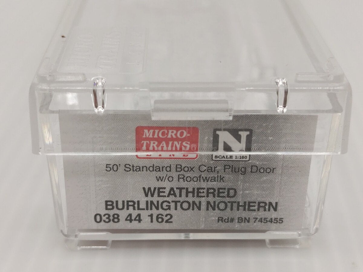 Micro-Trains 03844162 N BN Weathered 50' Plug Door Boxcar w/o Roofwalk #745455 LN/Box