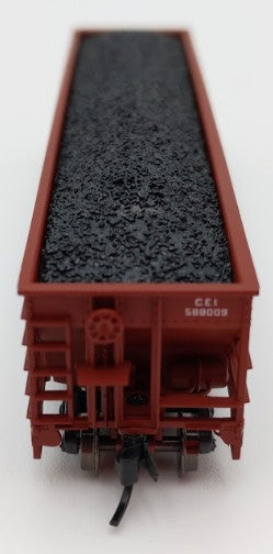 Trainworx Inc 2403-12 N Scale C&EI 100-Ton 4-Bay Quad Hopper Car with Coal Load