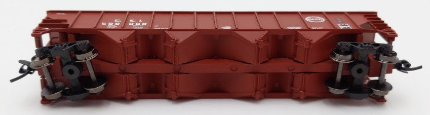 Trainworx Inc 2403-12 N Scale C&EI 100-Ton 4-Bay Quad Hopper Car with Coal Load