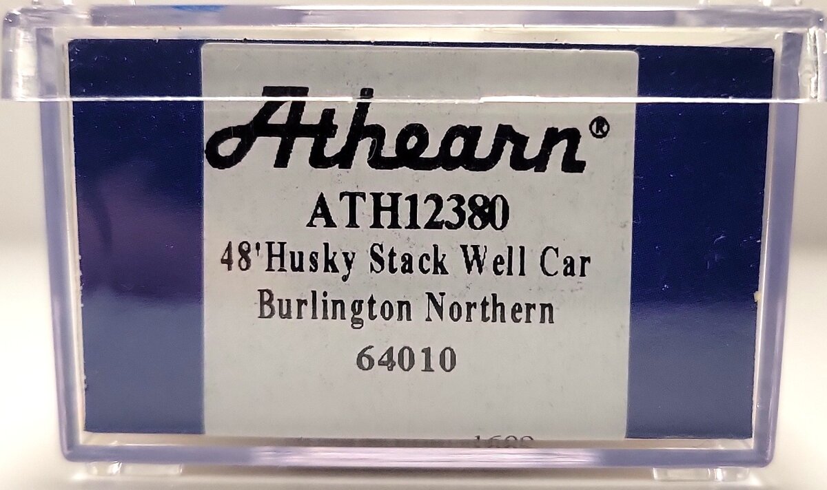 Athearn 12380 N Scale Burlington Northern 48' Husky Stack Well Car #64010 LN/Box