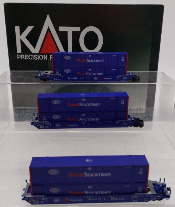 Kato 106-6117 N Scale Pacer MAXI-IV Double Stack Car (Set of 3) EX/Box