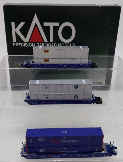 Kato 106-6118 N Scale Pacer MAXI-IV Double Stack Car Set #6309 (Set of 3) EX/Box