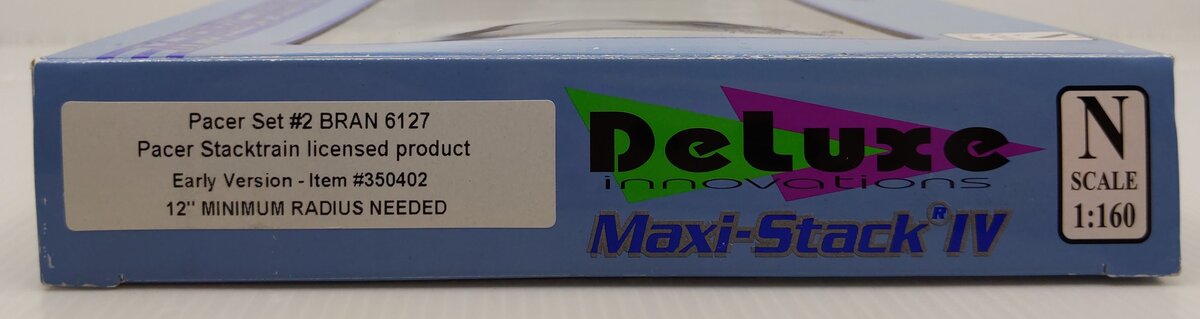 Deluxe Innovations 350402 N Pacer Maxi-Stack IV 3-Unit Intermodal Well Car Set EX/Box