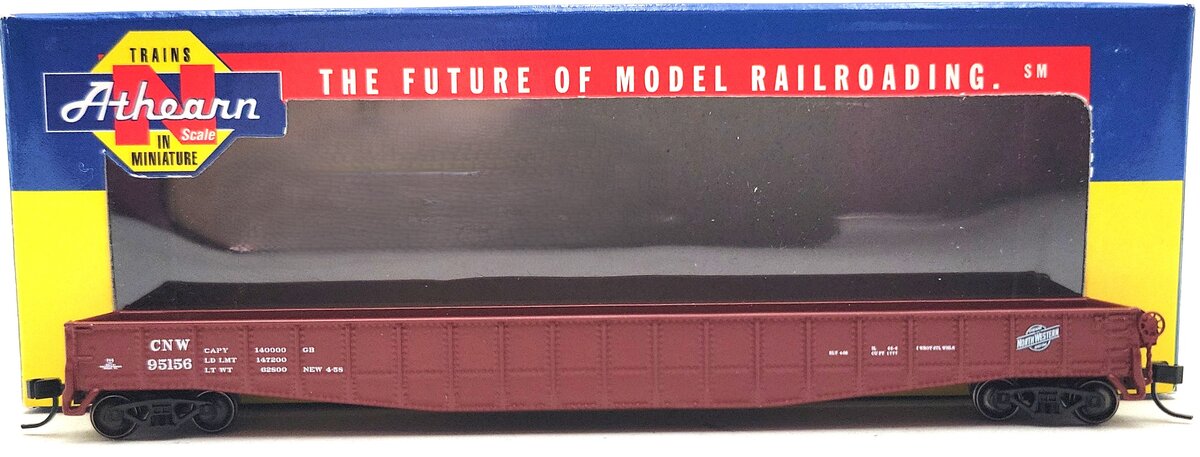 Athearn 11317 N Scale Chicago & North Western 65' Mill Gondola #95156 LN/Box