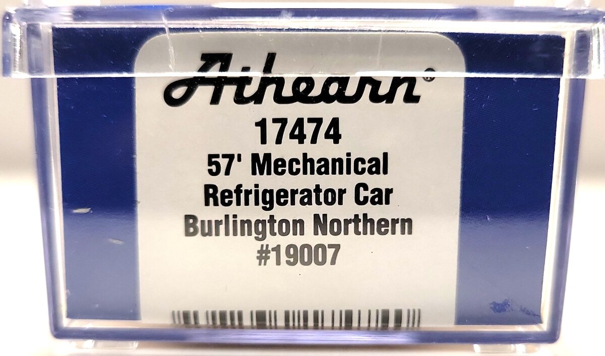 Athearn 17474 N Scale Burlington Northern 57' Mechanical Reefer Car #19007 LN/Box