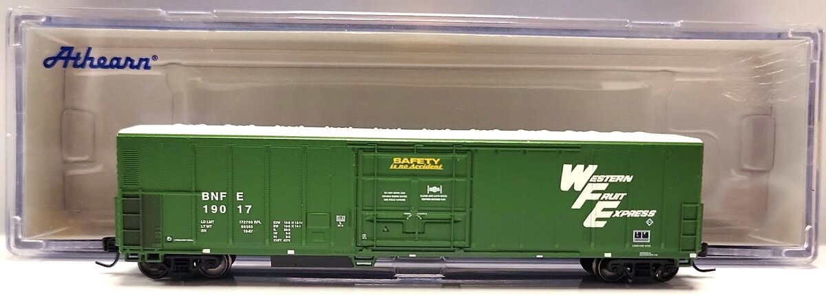 Athearn 17462 N Scale Burlington Northern 57' Mechanical Reefer Car #19017 LN/Box