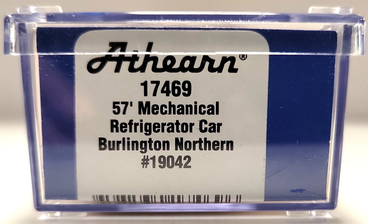Athearn 17469 N Scale Burlington Northern 57' Mechanical Reefer Car #19042 LN/Box