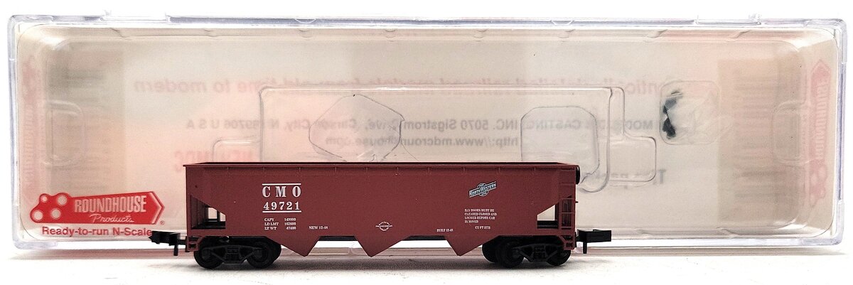 Roundhouse 86201 N Scale CMO 40' Offset Side 3-Bay Hopper #49721 LN/Box