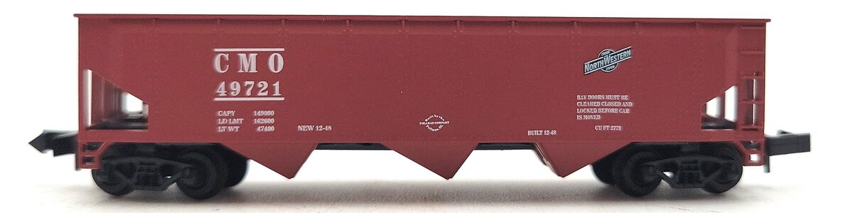 Roundhouse 86201 N Scale CMO 40' Offset Side 3-Bay Hopper #49721 LN/Box