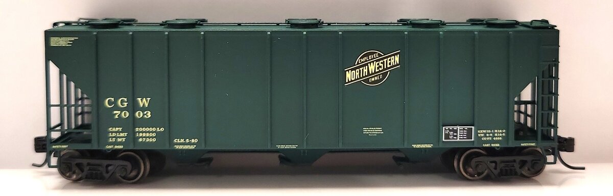 ExactRail EN-50606-1 N Scale Chicago & Northwestern PS 4000 Covered Hopper #7003 LN/Box