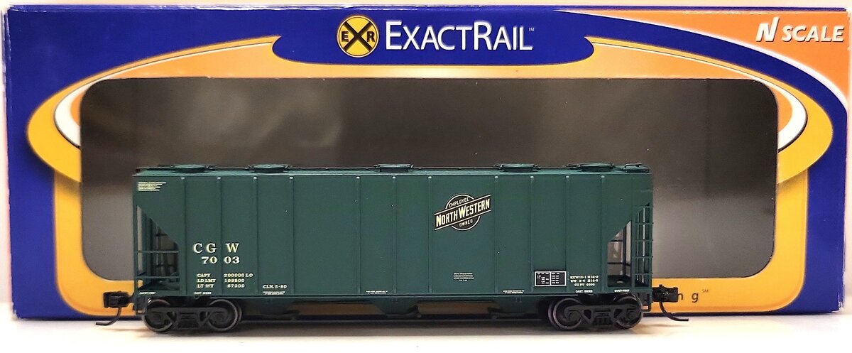 ExactRail EN-50606-1 N Scale Chicago & Northwestern PS 4000 Covered Hopper #7003 LN/Box