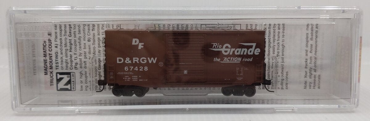 Micro-Trains 10100031 N DRGW 40' Single Door Hi-Cube Boxcar #67428 LN/Box
