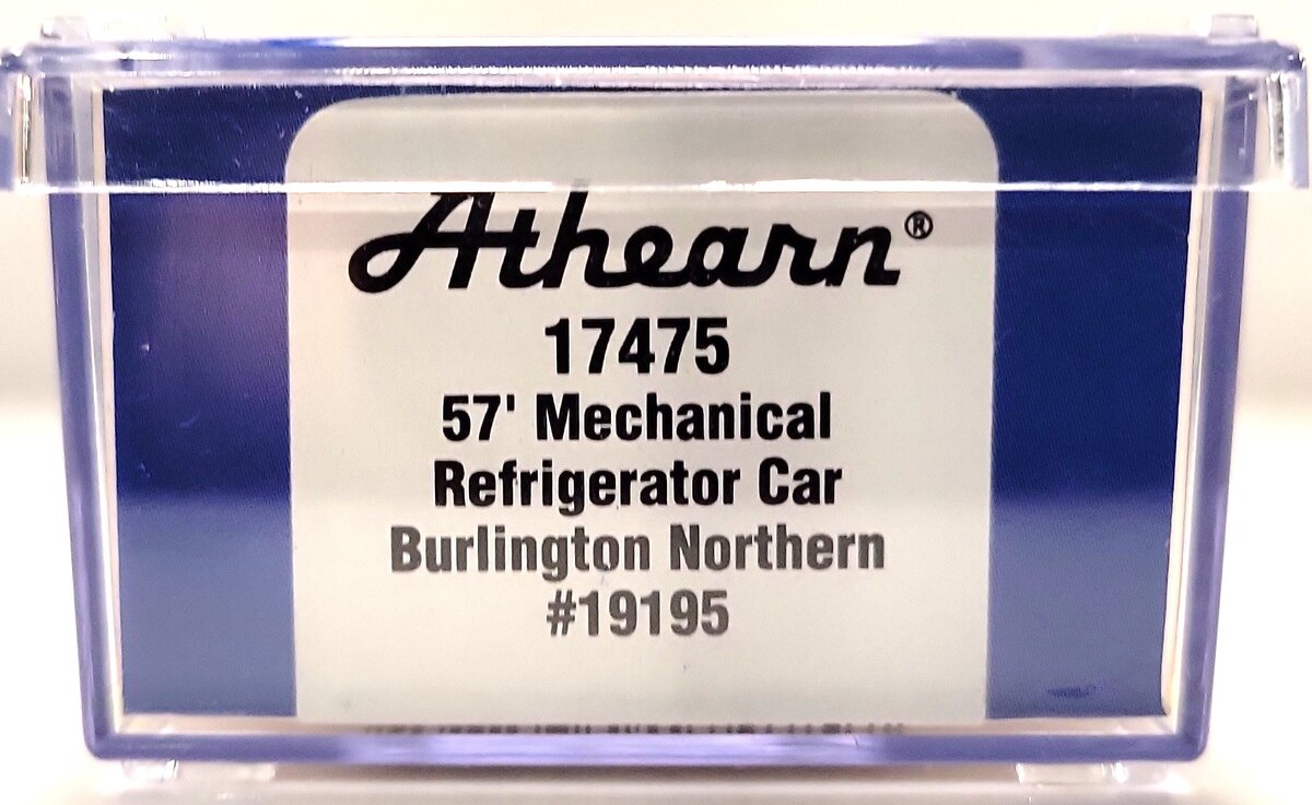 Athearn 17475 N Scale Burlington Northern 57' Mechanical Reefer Car #19195 LN/Box
