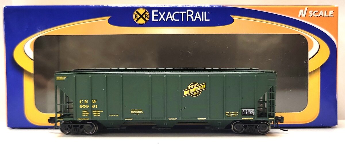 ExactRail EN-53012-6 N Chicago & North Western PS2CD 4427 Covered Hopper #95961 EX/Box