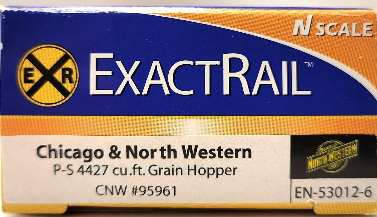 ExactRail EN-53012-6 N Chicago & North Western PS2CD 4427 Covered Hopper #95961 EX/Box