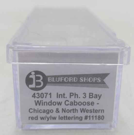 Bluford Shops 43071 N CNW Ph. 3 International Car Bay Window Caboose #11180 EX/Box
