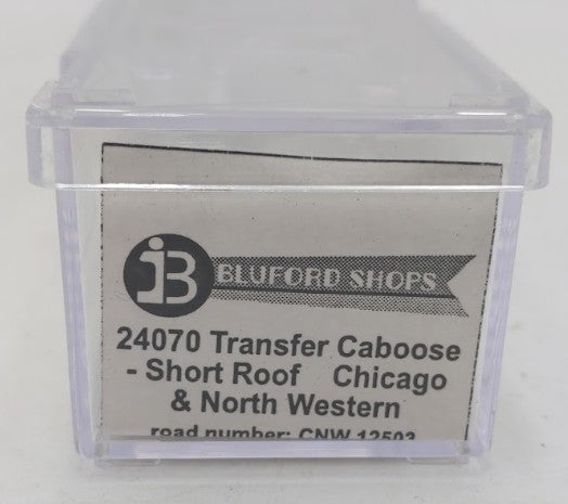 Bluford Shops 24070 N Scale C&NW Short Roof Transfer Caboose #12503 EX/Box