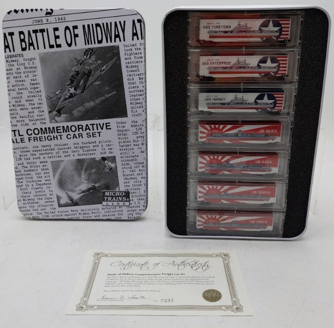 Micro-Trains 99321080 N Battle of Midway Commemorative 7-Car Freight Set LN/Box