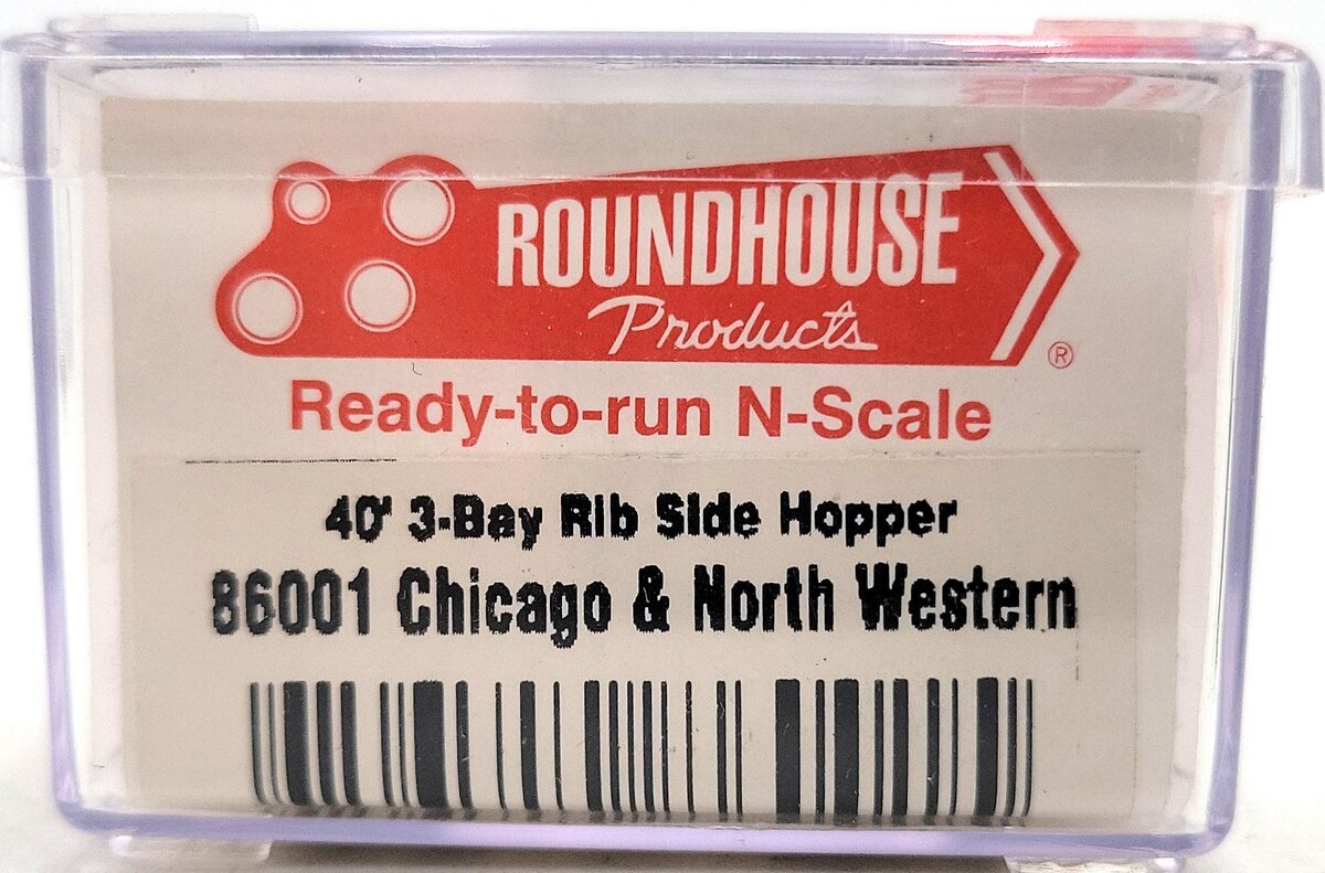 Roundhouse 86001 N Scale CNW 40' 3-Bay Rib Side Hopper #135297 NIB