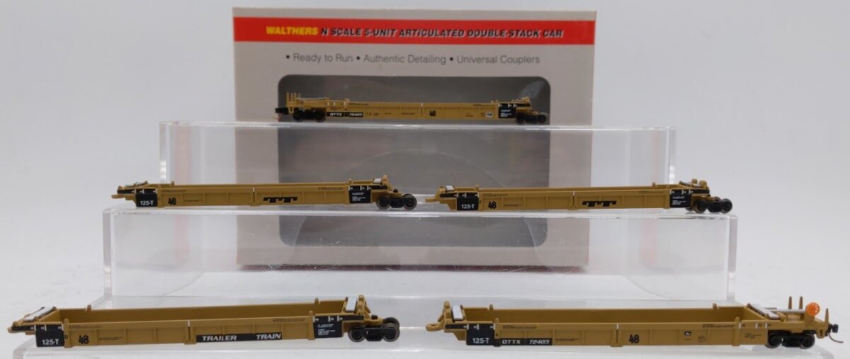 Walthers 932-8109 N Scale Thrall 5-Unit Articulated Double Stack Car #72403 EX/Box