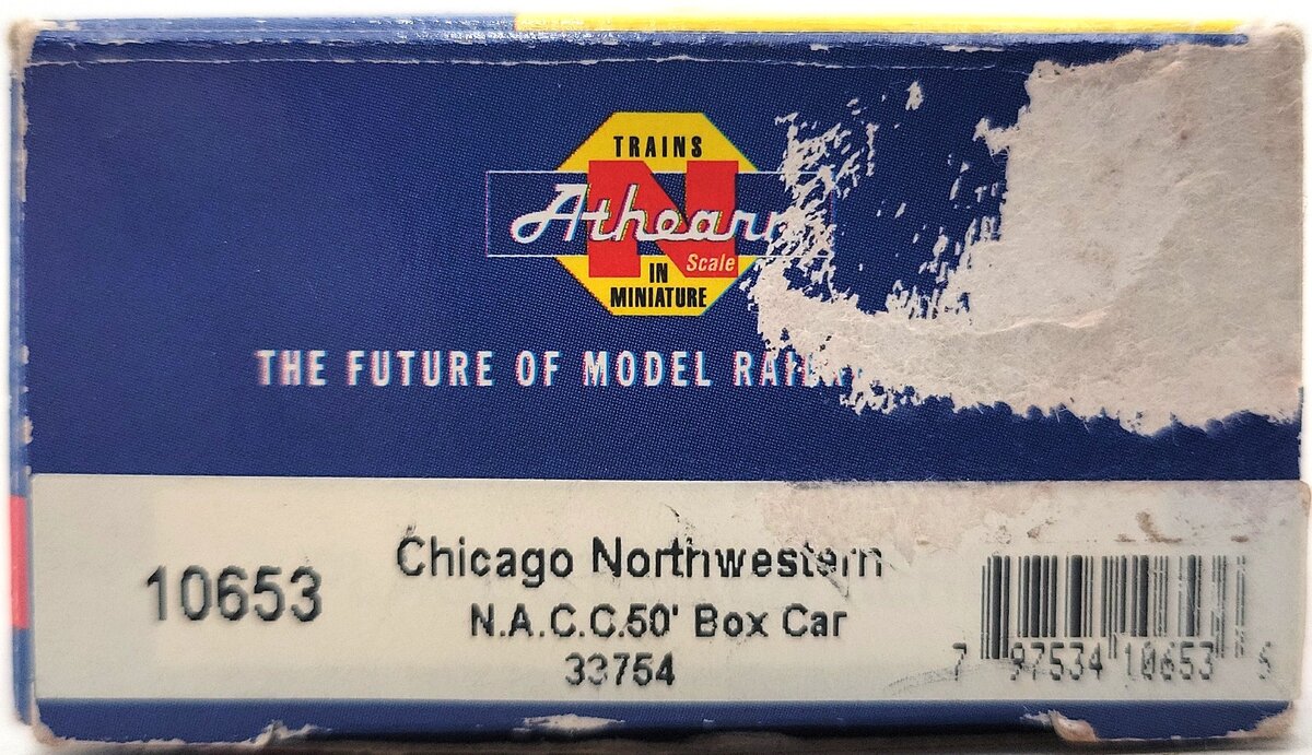 Athearn 10653 N Scale Weathered Chicago Northwestern N.A.C.C 50' Boxcar #33754 LN/Box