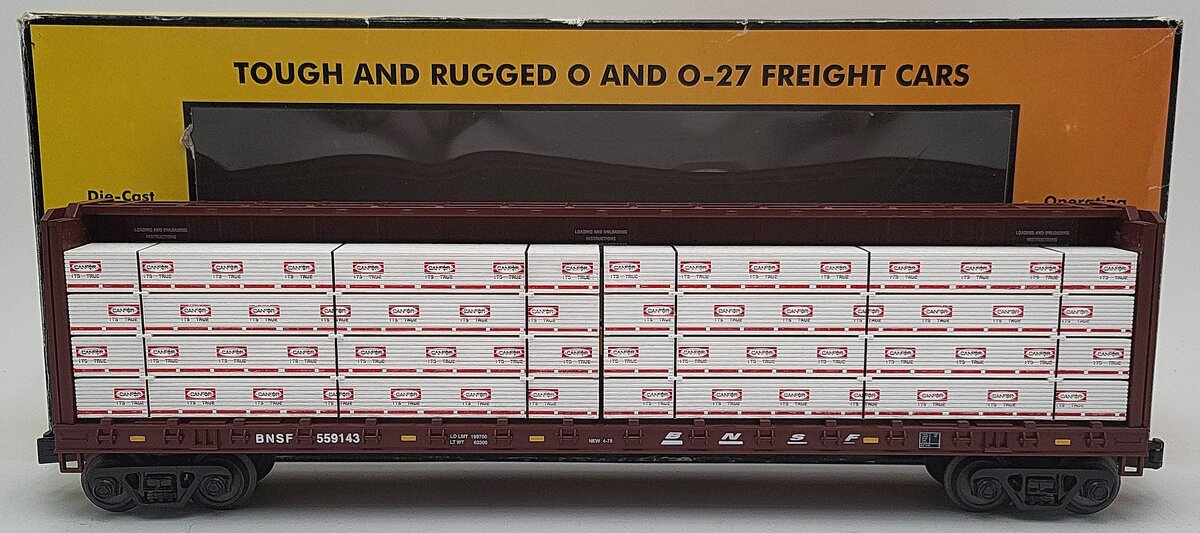 MTH 30-76419 BNSF Center-I-Beam Flatcar EX/Box